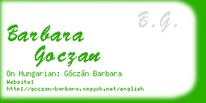 barbara goczan business card