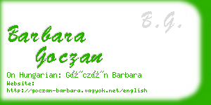 barbara goczan business card